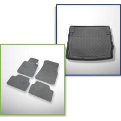 Conjunto: alfombrillas de velour + alfombrilla para maletero para BMW 1 F20 (10.2011-06.2019) 3 porte, 5 porte - Guardliner