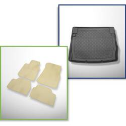 Conjunto: alfombrillas de velour + alfombrilla para maletero para BMW 1 F20 (10.2011-06.2019) 3 porte, 5 porte - Guardliner