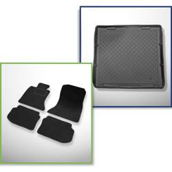 Conjunto: alfombrillas de velour + alfombrilla para maletero para BMW 5 F11 (06.2010-2013) 5 porte - Guardliner