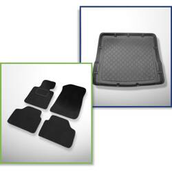 Conjunto: alfombrillas de velour + alfombrilla para maletero para BMW X1 E84 (10.2009-09.2015) 5 porte - Guardliner