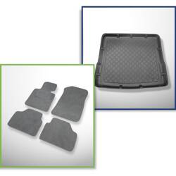 Conjunto: alfombrillas de velour + alfombrilla para maletero para BMW X1 E84 (10.2009-09.2015) 5 porte - Guardliner