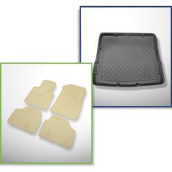 Conjunto: alfombrillas de velour + alfombrilla para maletero para BMW X1 E84 (10.2009-09.2015) 5 porte - Guardliner