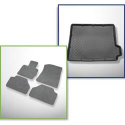 Conjunto: alfombrillas de velour + alfombrilla para maletero para BMW X4 F26 (07.2014-03.2018) 5 porte - Guardliner