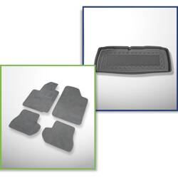 Conjunto: alfombrillas de velour + alfombrilla para maletero para Citroen C2 (2003-10.2009) 3 porte - Standard