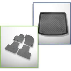 Conjunto: alfombrillas de velour + alfombrilla para maletero para Citroen C4 Aircross (05.2012-03.2017) 5 porte - Guardliner