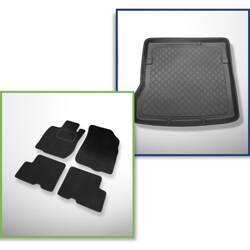 Conjunto: alfombrillas de velour + alfombrilla para maletero para Dacia Duster I (2010-12.2017) 5 porte - Guardliner - Tracción en 2 ruedas