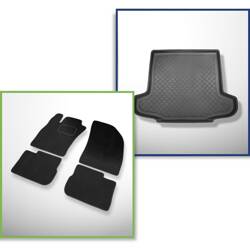 Conjunto: alfombrillas de velour + alfombrilla para maletero para Fiat Tipo II 356 (01.2016-....) 4 porte - Guardliner