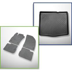 Conjunto: alfombrillas de velour + alfombrilla para maletero para Fiat Tipo II 356 (02.2017-....) 5 porte - Guardliner - sin CargoBox