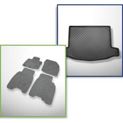 Conjunto: alfombrillas de velour + alfombrilla para maletero para Honda Civic VIII (2006-2011) 5 porte - Guardliner