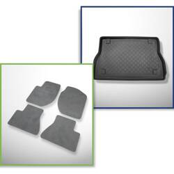 Conjunto: alfombrillas de velour + alfombrilla para maletero para Land Rover Freelander I (1998-2006) 3 porte - Guardliner