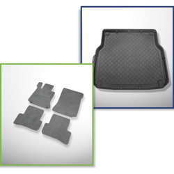 Conjunto: alfombrillas de velour + alfombrilla para maletero para Mercedes-Benz Classe C W204 (12.2007-09.2014) 5 porte - Guardliner - para todos los modelos