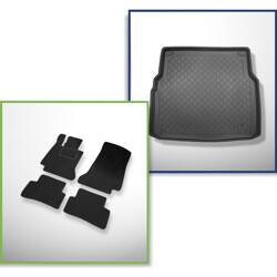 Conjunto: alfombrillas de velour + alfombrilla para maletero para Mercedes-Benz Classe C W205 (10.2014-02.2021) 5 porte - Guardliner