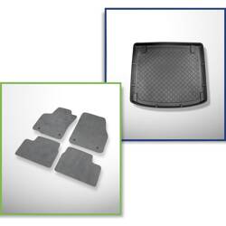 Conjunto: alfombrillas de velour + alfombrilla para maletero para Opel Astra H (2004-08.2010) 5 porte - Guardliner