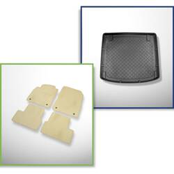 Conjunto: alfombrillas de velour + alfombrilla para maletero para Opel Astra J (08.2010-12.2014) 5 porte - Guardliner