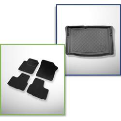 Conjunto: alfombrillas de velour + alfombrilla para maletero para Seat Mii I (12.2012-2019) 3 porte, 5 porte - Guardliner - parte inferior del maletero