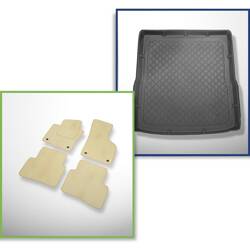 Conjunto: alfombrillas de velour + alfombrilla para maletero para Volkswagen Passat B7 (10.2010-11.2014) 5 porte - Guardliner