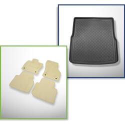 Conjunto: alfombrillas de velour + alfombrilla para maletero para Volkswagen Passat B8 (12.2014-....) 5 porte - Guardliner - también para GTE Plug-in Hybrid