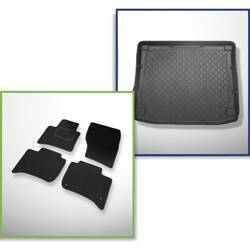 Conjunto: alfombrillas de velour + alfombrilla para maletero para Volkswagen Touareg II (02.2010-03.2018) 5 porte - Guardliner