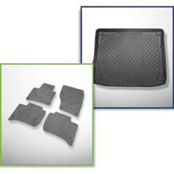 Conjunto: alfombrillas de velour + alfombrilla para maletero para Volkswagen Touareg II (02.2010-03.2018) 5 porte - Guardliner