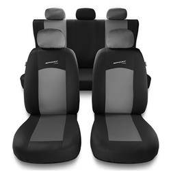 Fundas universales para asientos de coche para Dacia Sandero I, II (2008-2019) - Auto-Dekor - Sport Line - gris claro