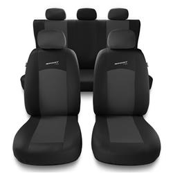 Fundas universales para asientos de coche para Opel Astra F, G, H, J, K (1991-2019) - Auto-Dekor - Sport Line - gris oscuro