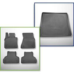 Juego de alfombrilla para maletero y alfombrillas TPE para BMW X5 E70 SAV (04.2007-09.2013) - Aristar - Cool liner - 5/7 plazas; 3a fila de asientos abatible