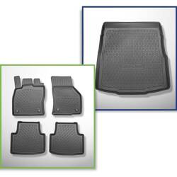 Juego de alfombrilla para maletero y alfombrillas TPE para Volkswagen Passat B8 Berlina (12.2014-12.2021) - Aristar - Cool liner - parte superior maletero; con rueda de repuesto completa