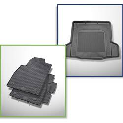 Juego de alfombrilla para maletero y alfombrillas de goma para Chevrolet Cruze Berlina (2011-2014) - Standard - con kit de reparación