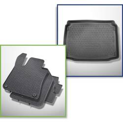 Juego de alfombrilla para maletero y alfombrillas de goma para Peugeot 308 II Hatchback (08.2013-11.2021) - Cool liner - parte inferior del maletero; con rueda de repuesto provisional o kit de reparación