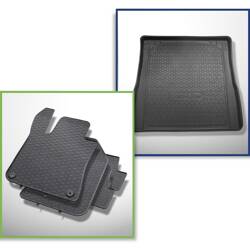 Juego de alfombrilla para maletero y alfombrillas de goma para Peugeot 308 II SW (06.2014-11.2021) - Cool liner - también para modelos con carriles de sujeción