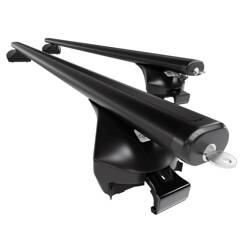 Portaequipajes (baca) de techo para Seat Leon ST mk III Sportstourer (2014-2020) - baca negra para coche - barras para techo de coche - Amos - Boss - Aero - railing integrado