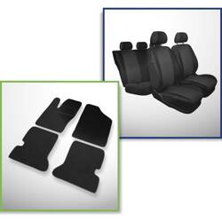 Set: alfombrillas de fieltro + fundas de asientos hechas a medida para Fiat Seicento Hatchback (1998-2005) – Practic - segunda fila - asiento y respaldo separados