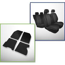 Set: alfombrillas de fieltro + fundas de asientos hechas a medida para Renault Kangoo Furgoneta (1997-2007) – Practic