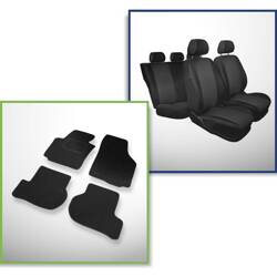 Set: alfombrillas de fieltro + fundas de asientos hechas a medida para Seat Altea Monovolumen (2004-2015) – Practic