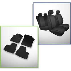 Set: alfombrillas de fieltro + fundas de asientos hechas a medida para Skoda Citigo Hatchback (2011-2019) – Practic - segunda fila - banqueta completa