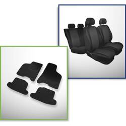 Set: alfombrillas de fieltro + fundas de asientos hechas a medida para Volkswagen Lupo Hatchback (1998-2005) – Practic