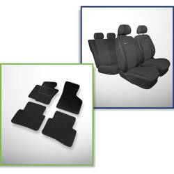 Set: alfombrillas de velour + fundas de asientos hechas a medida para Volkswagen Passat B6 Berlina (2005-2010) – Elegance P-1