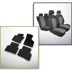 Set: alfombrillas de velour + fundas de asientos hechas a medida para Volkswagen Passat B7 Berlina, Variant (2010-2014) – Elegance P-2