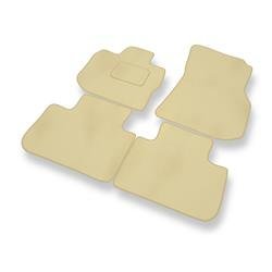 Alfombrillas de velour para BMW X3 (2018-....) - alfombras para coche - beige - DGS Autodywan