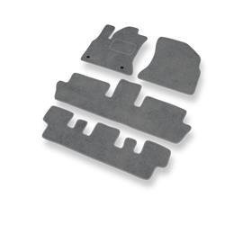 Alfombrillas de velour para Citroen C4 Grand Picasso I (2006-2013) - alfombras para coche - gris - DGS Autodywan