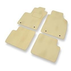 Alfombrillas de velour para Fiat 500 (2012-....) - alfombras para coche - beige - DGS Autodywan