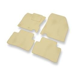 Alfombrillas de velour para Nissan Qashqai II (2013-2021) - alfombras para coche - beige - DGS Autodywan