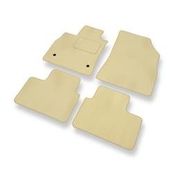 Alfombrillas de velour para Renault Talisman I (2015-....) - alfombras para coche - beige - DGS Autodywan