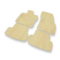 Alfombrillas de velour para Skoda Karoq (2017-....) - alfombras para coche - beige - DGS Autodywan