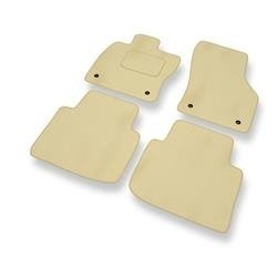 Alfombrillas de velour para Volkswagen Passat B8 (2014-....) - alfombras para coche - beige - DGS Autodywan