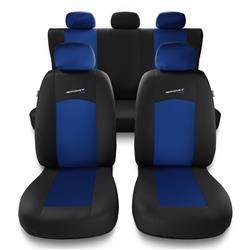 Fundas universales para asientos de coche para Seat Ibiza I, II, III, IV, V (1984-2019) - Auto-Dekor - Sport Line - azul