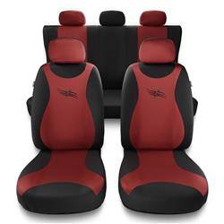 Fundas universales para asientos de coche para Seat Ibiza I, II, III, IV, V (1984-2019) - Auto-Dekor - Turbo - rojo