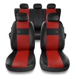 Fundas universales para asientos de coche para Seat Ibiza I, II, III, IV, V (1984-2019) - Auto-Dekor - X-Line - rojo