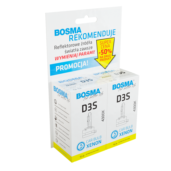 Bombillas xenón D3S - 42 [V] 35 [W] - BOSMA - Duo Pack - 2 piezas