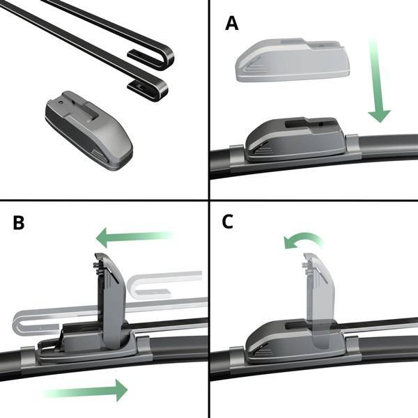 Escobilla limpiaparabrisas para la luna delantera para Citroen C-Zero  Hatchback (10.2010-2020) - Motgum - escobilla plana Premium Premium